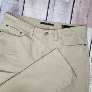 Weatherproof mens 36x30 Brown khaki flat front straight fit outdoor pant Canvas‎